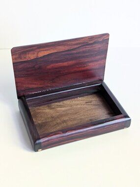 Unique Art Deco Style Handmade Rosewood Box 5.25"x3.25"